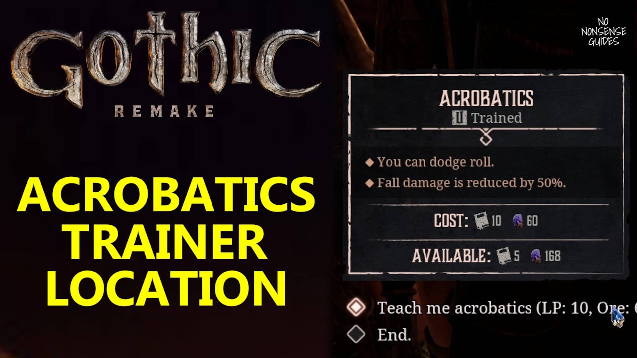 Gothic Remake Acrobatics Trainer Location - Where to learn dodge roll