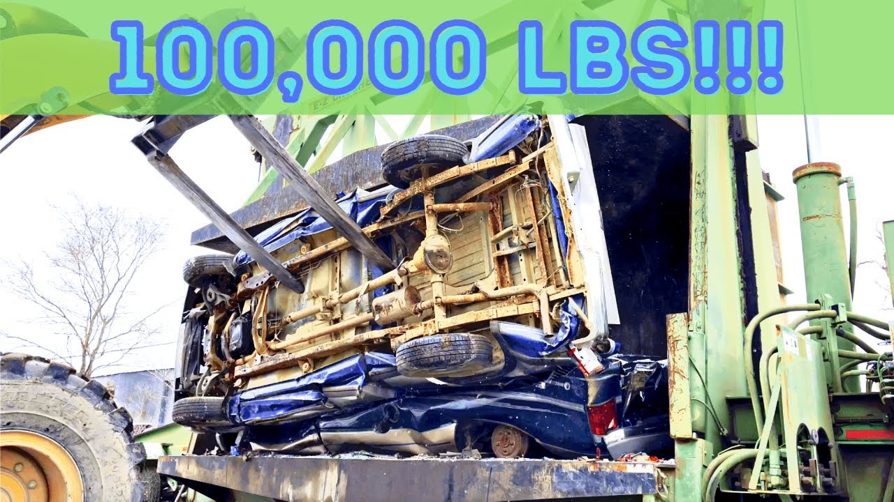 Crushing cars in the HOT sun & COLD snow!?! 100,000 LBS of scrap metal!!!