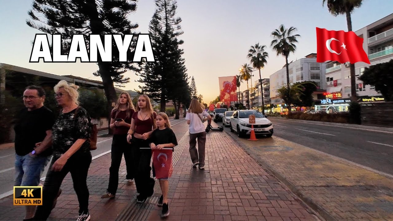 Alanya Sunset Promenade City Center Turkiye Walking Tour | Antalya Turkey