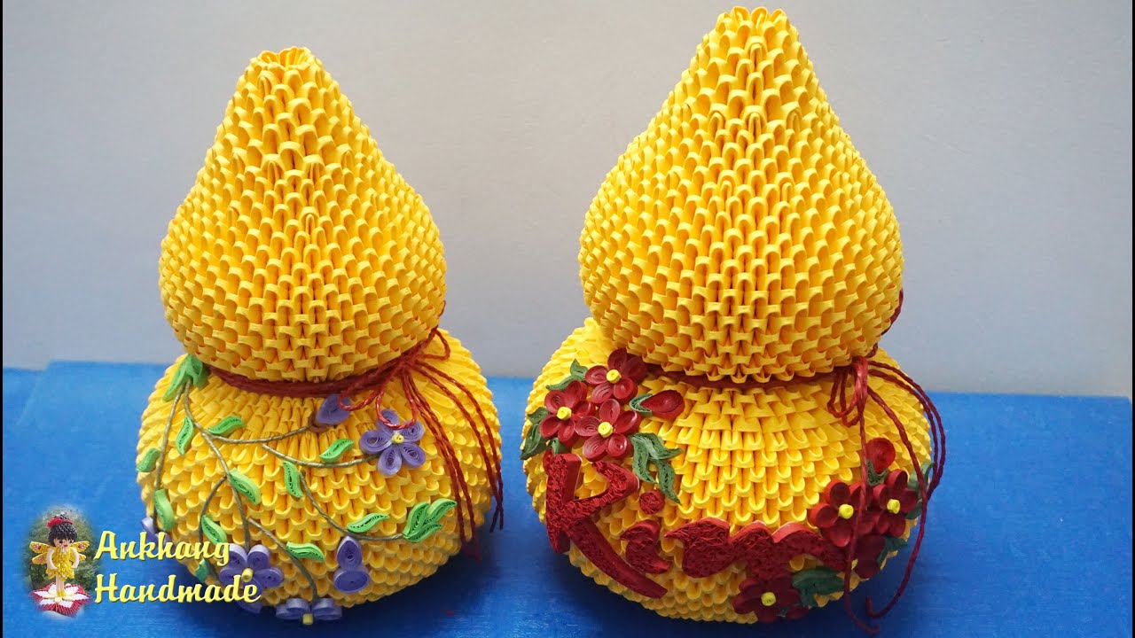 3d origami birdhouse gourd tutorial | diy paper birdhouse gourd home decoration idea