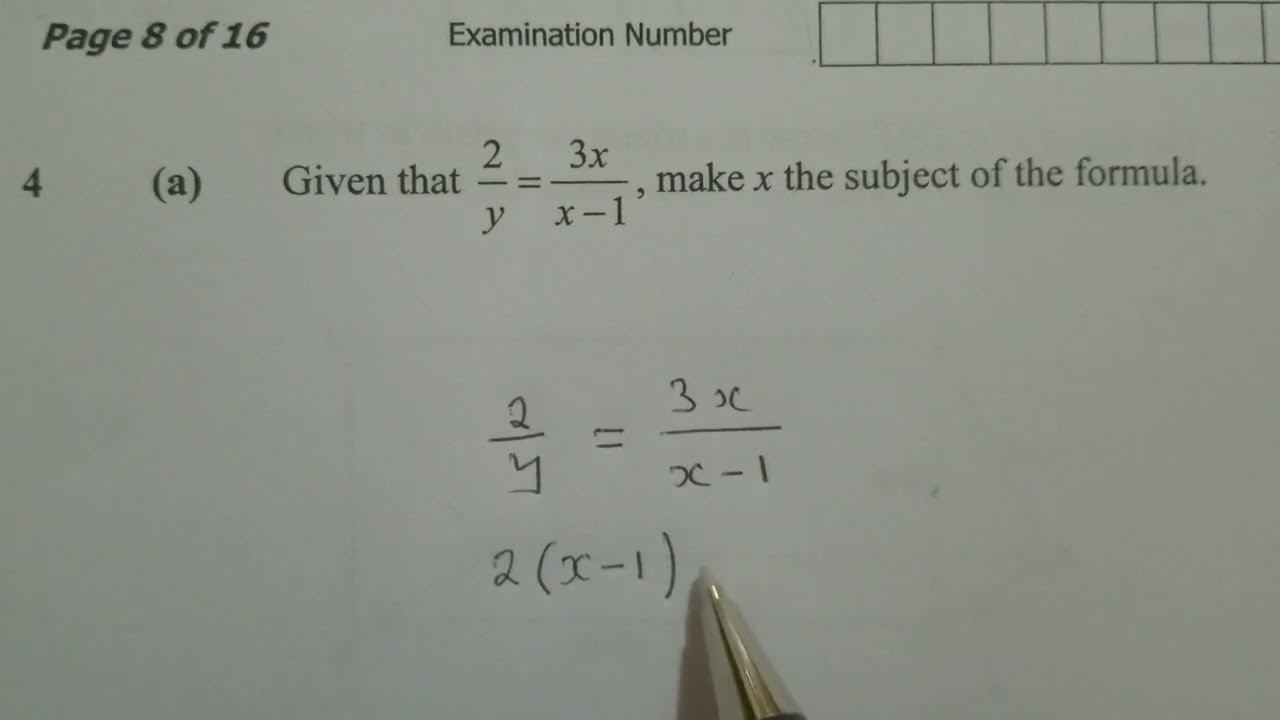 Subject of the formula