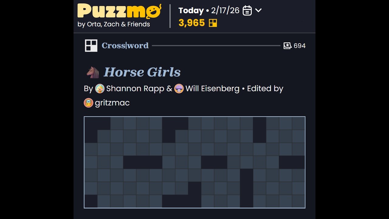Puzzmo Crossword 17/02/2026
