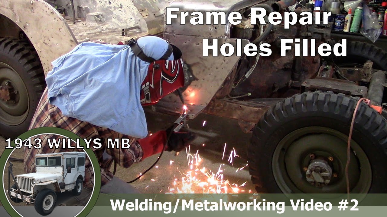 1943 Willys MB Jeep | Fender Brace Frame Repair, Filling Holes | Welding/Metalworking Video #2