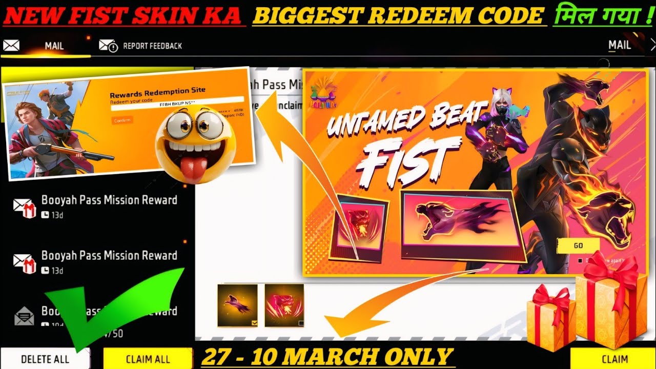 FREE FIRE REDEEM CODE TODAY 27 FEBRUARY REDEEM CODE FREE FIRE | FF REDEEM CODE TODAY 27 FEBRUARY 