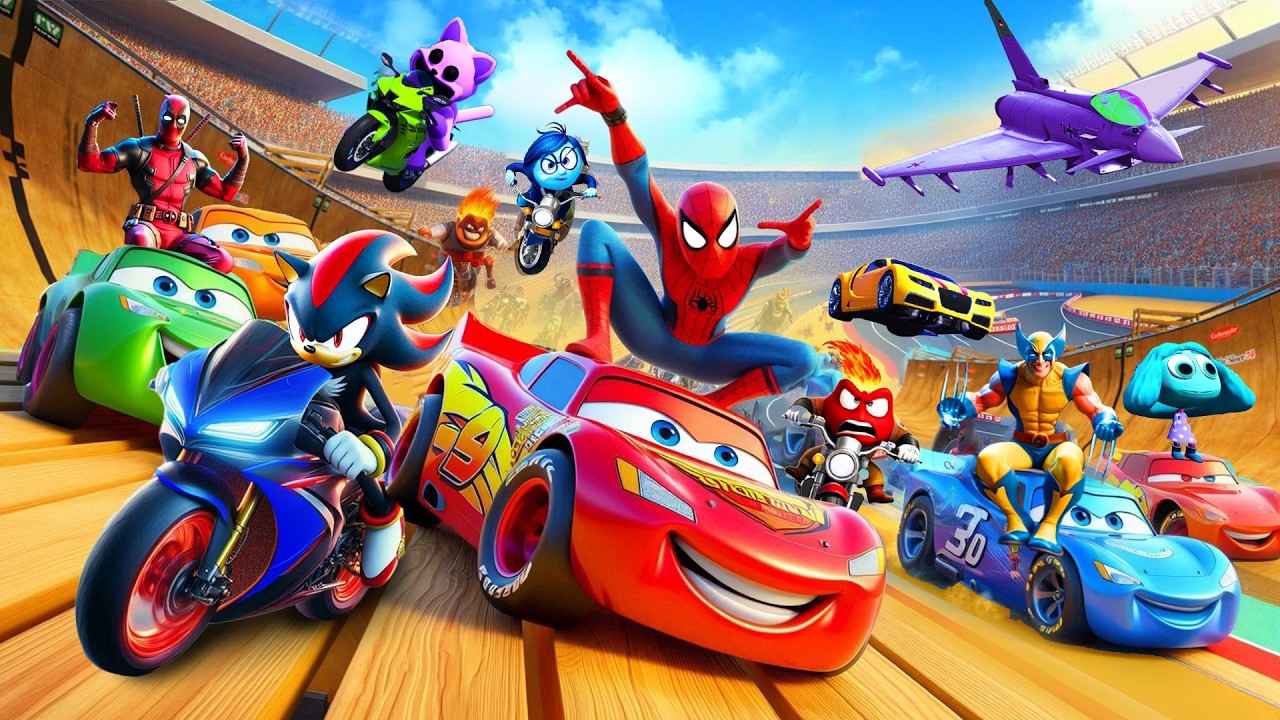 GTAV SPIDER - MAN 2🏎️, FIVE NIGHTS AT FREDDY'S, THE AMAZING DIGITAL CIRCUS Join in Epic Stunt Racing