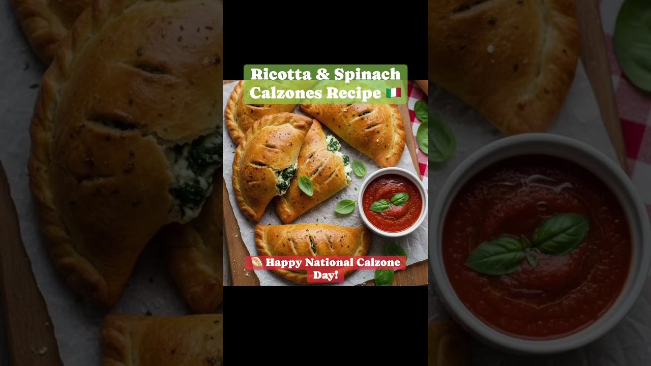 Ricotta & Spinach Calzones Recipe 🇮🇹 
