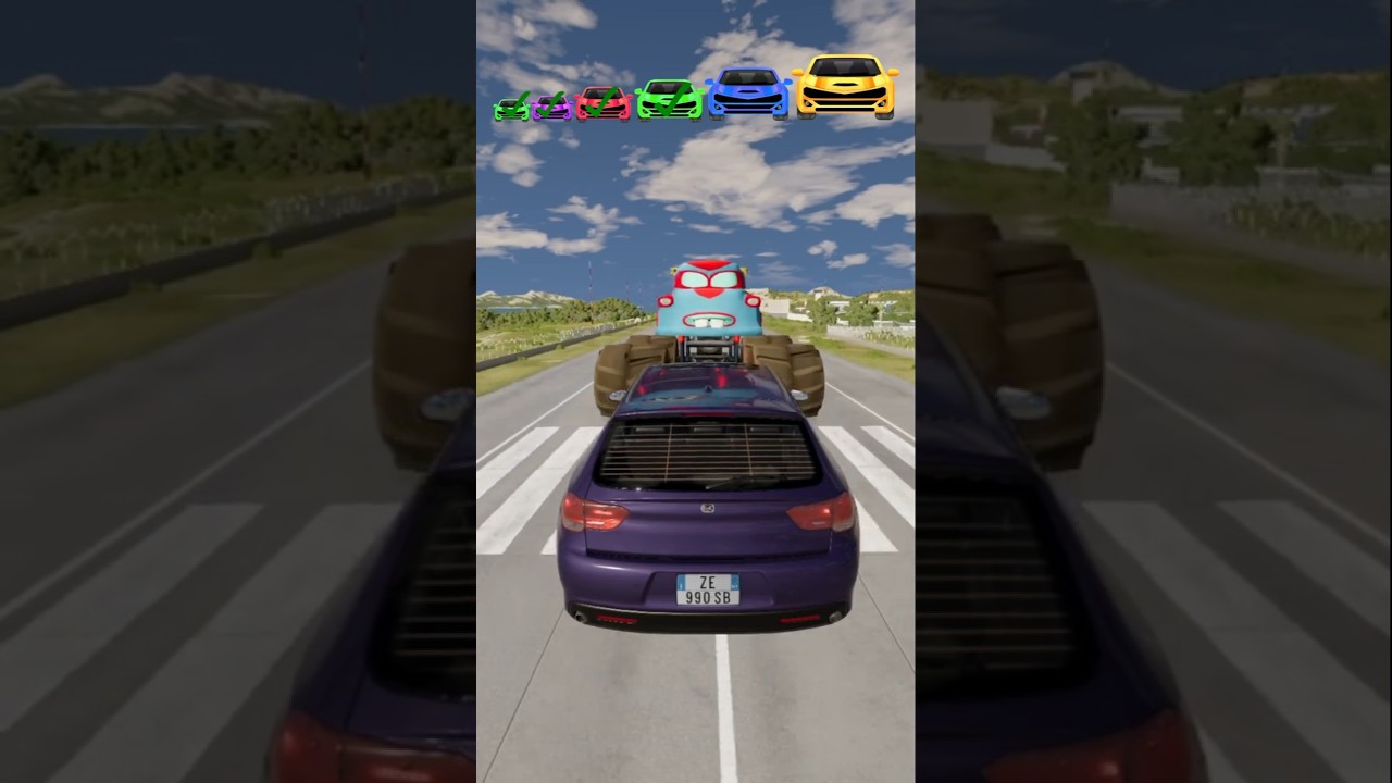 Big & Small Cars vs GIANT MONSTER MATER