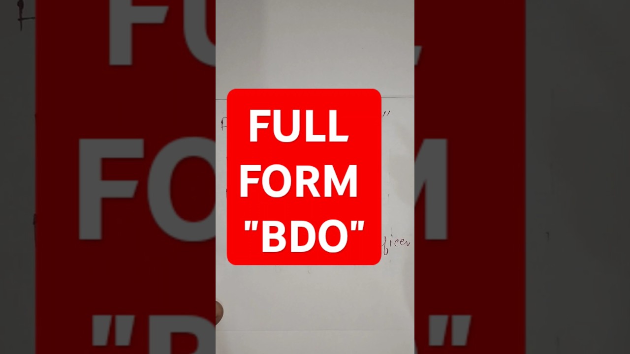 BDO Full Form | BDO ka Full Form Kya Hota Hai? #shorts
