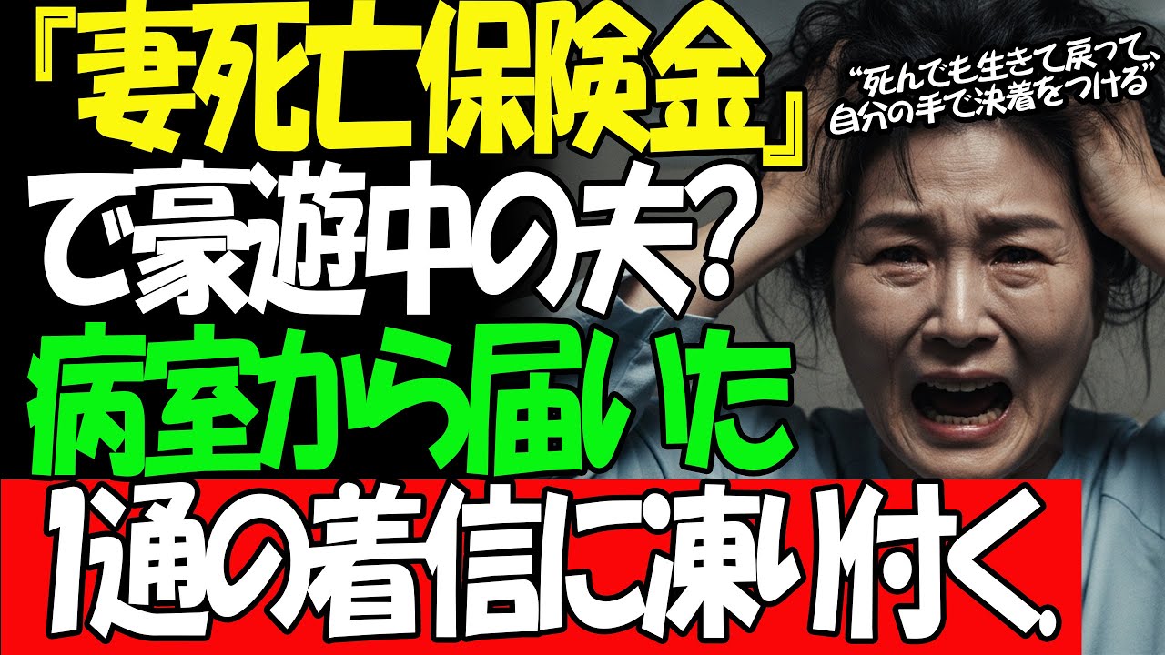 [妻死亡保険金]で豪遊中の夫? 病室から届いた1通の着信に凍り付く. #シニア #感動実話 #嫁姑問題 #スカッとする話 #脳死の妻 #保険金詐欺 #修羅場 ​#嫁姑問題 #スカッとする話 