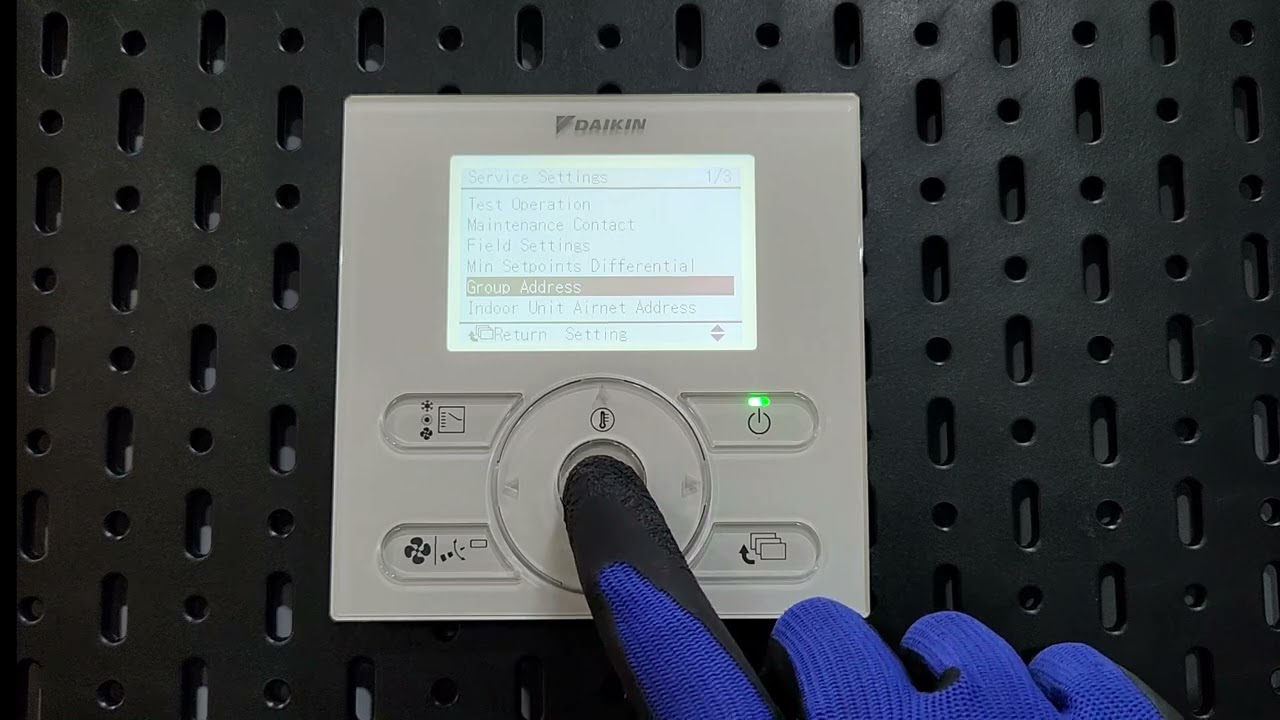 How to set Daikin VRV indoor Group Address using wired controller BRC1E63