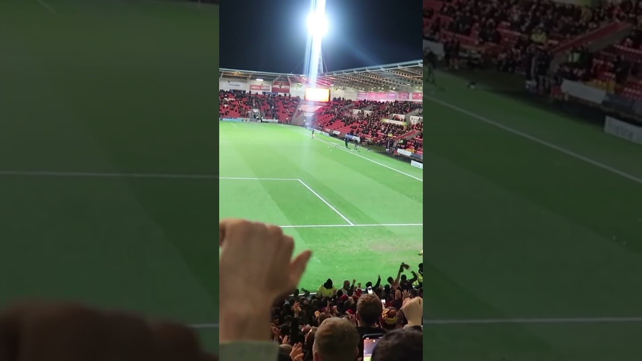 Bradford City FANS CELEBRATE Tyler Smith's Goal Vs Doncaster Rovers