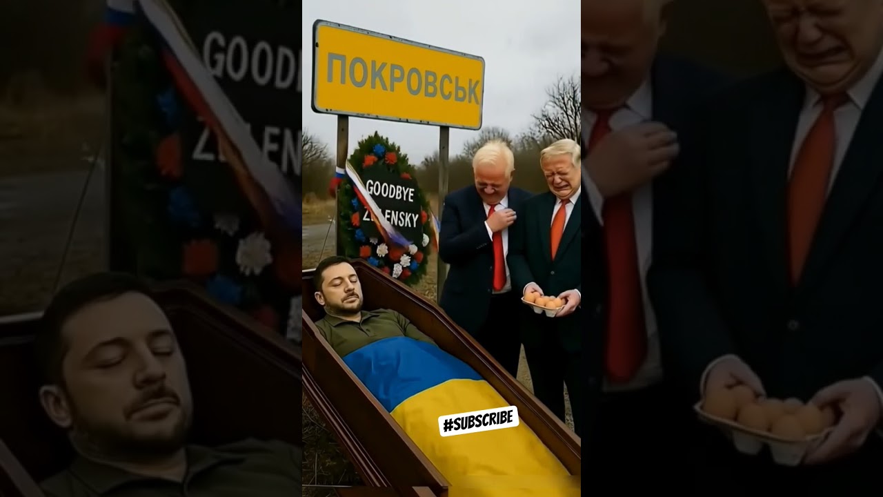 Putin, Macron, and Trump attend Zelensky's farewell ceremony in Pokrovsk😂 #politicalnews