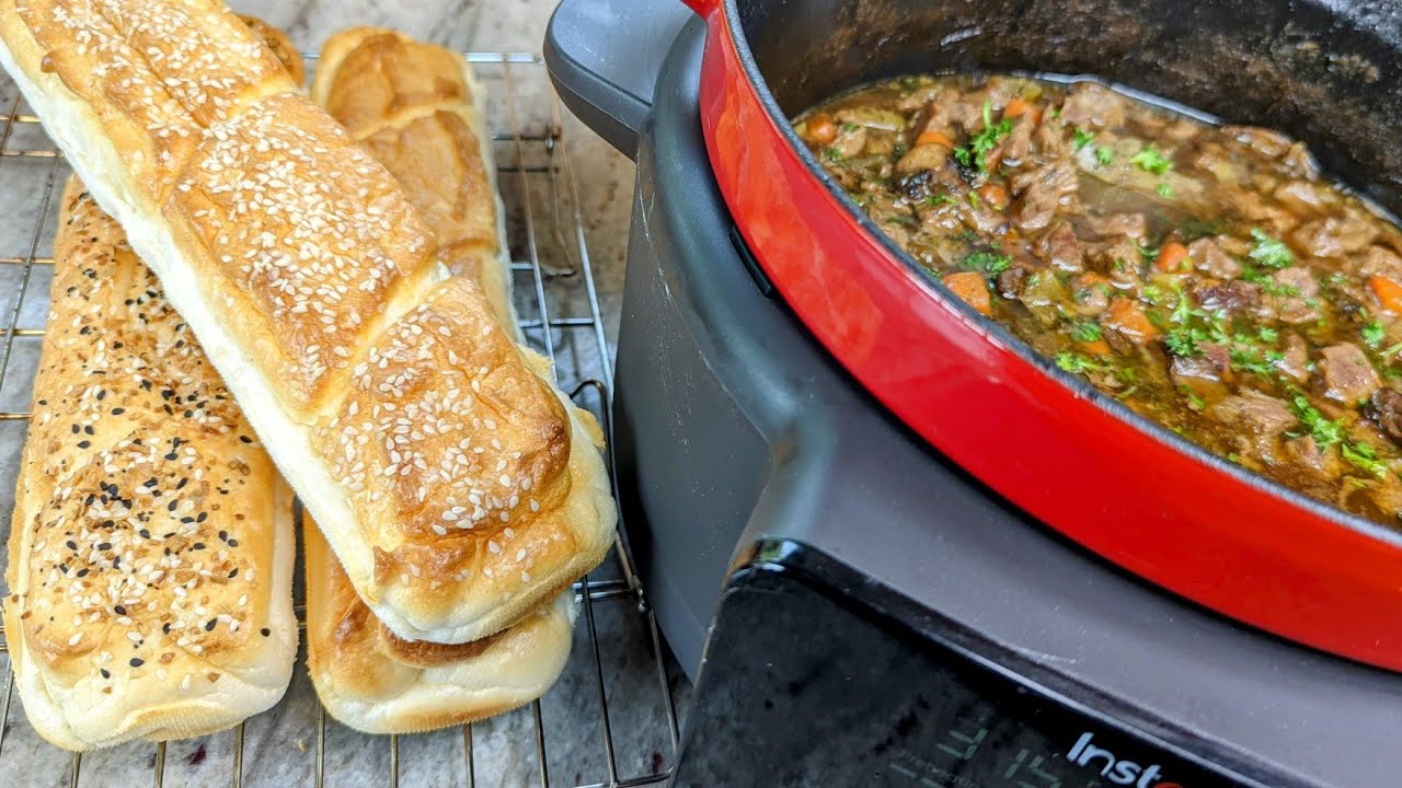 🥖SOUP & BREAD of the Week **Episode 4** Baguettes & Beef Stew 🍄 #keto #highprotein