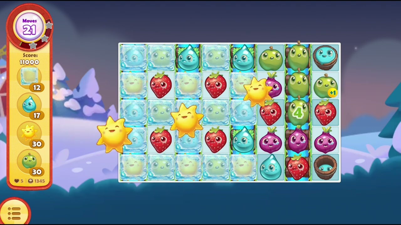 Farm Heroes Saga Level 1345 no boosters with 3stars | 1345 Level Pass In First Attempt #trending