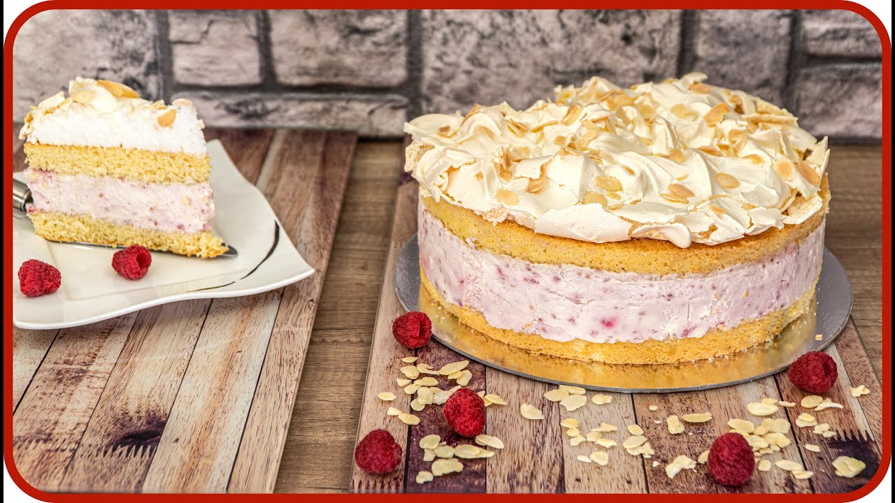 Himbeer Himmelstorte mit knackiger Baiser Haube - Omas Rezept