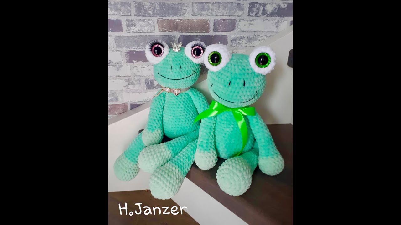 Ein gehäkelter Frosch