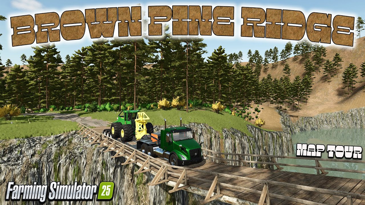 (TRICKY TERRAIN!) BROWN PINE RIDGE?! NEW MOD MAP! (TOUR/REVIEW!) Farming Simulator 25