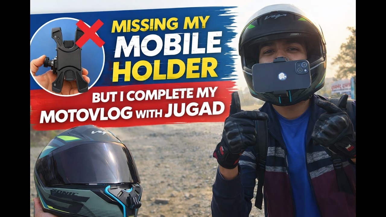 Mobile holder missing 😅But Sunday ride to Matkazari Lake still on! 🏍️🔥