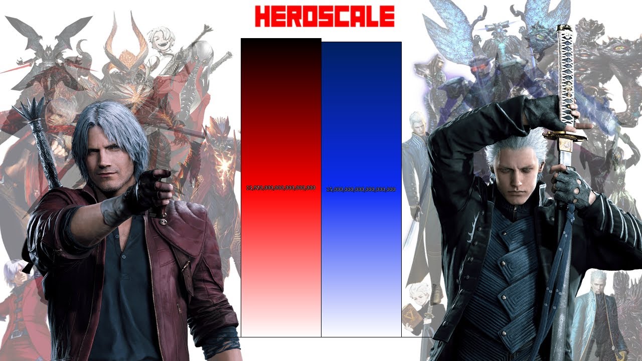 Dante VS Vergil POWER LEVELS All Forms (All Games, Anime, etc.)