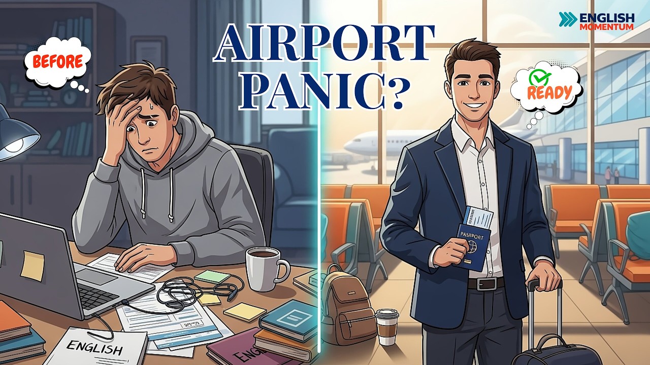 Airport English Conversations | Check-In to Immigration | English Momentum Podcast