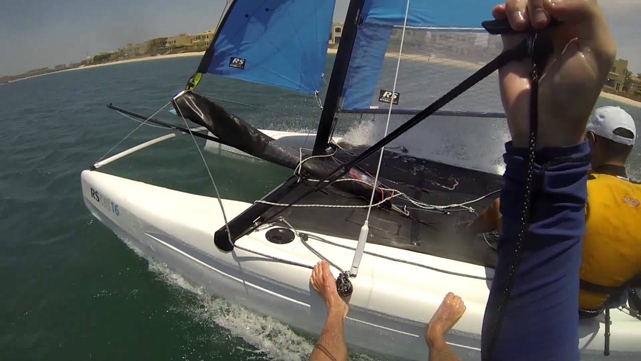 Sailing through the Palm Jumeirah on a Catamaran