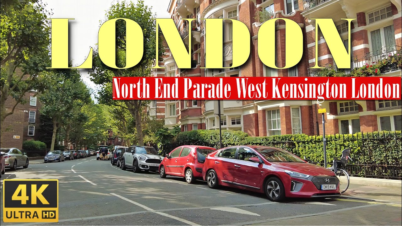 West Kensington London walking tour at North End Parade [4K]