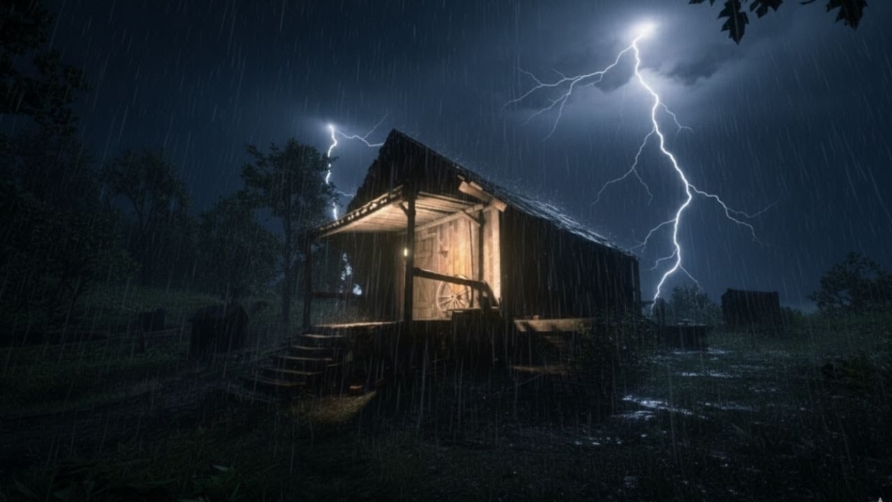 Relaxing Thunder & Rain Sounds at Night | Deep Sleep ASMR | Reduce Stress
