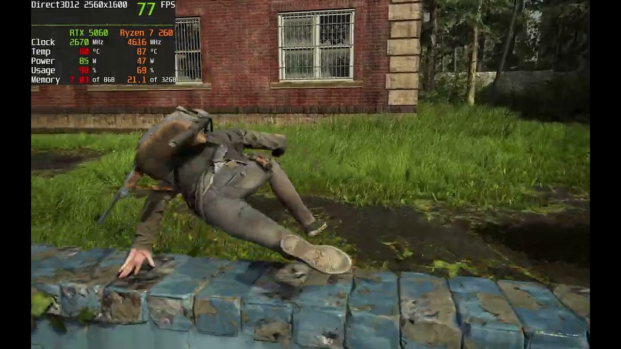 Lenovo Legion 5 (RTX 5060 + Ryzen 7 260) | The Last of Us Part 2 Remastered FPS test