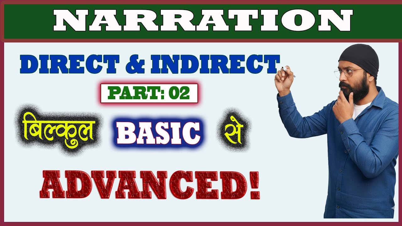 Narration Part 02 | Direct Indirect Speech | बिल्कुल BASIC से ADVANCED | With DLD SIR 