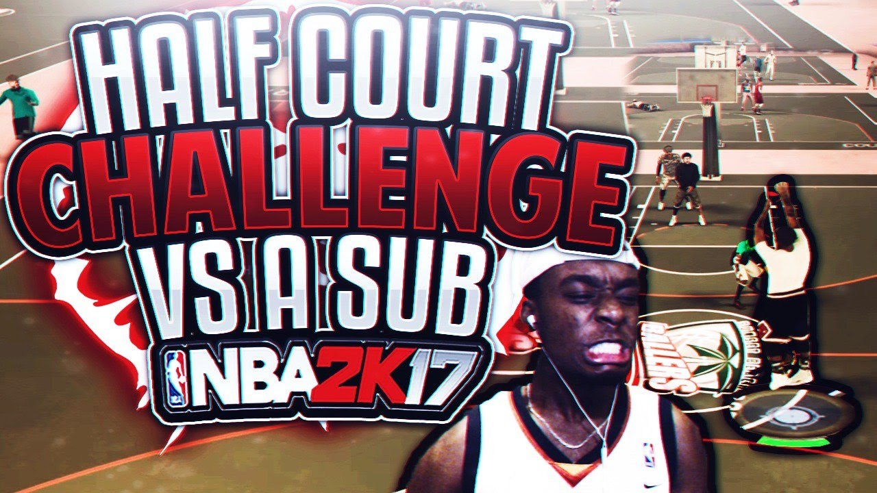 SUBSCRIBER CHALLENGES ME TO A HALF COURT CHALLENGE!?! WHO'S THE BEST SHOOTER ON NBA 2K17?