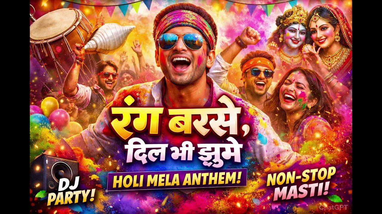रंग बरसे, दिल भी झूमे 🌈 | Holi 2026 Song | Holi Mela Anthem | Dance & Party Hindi Song
