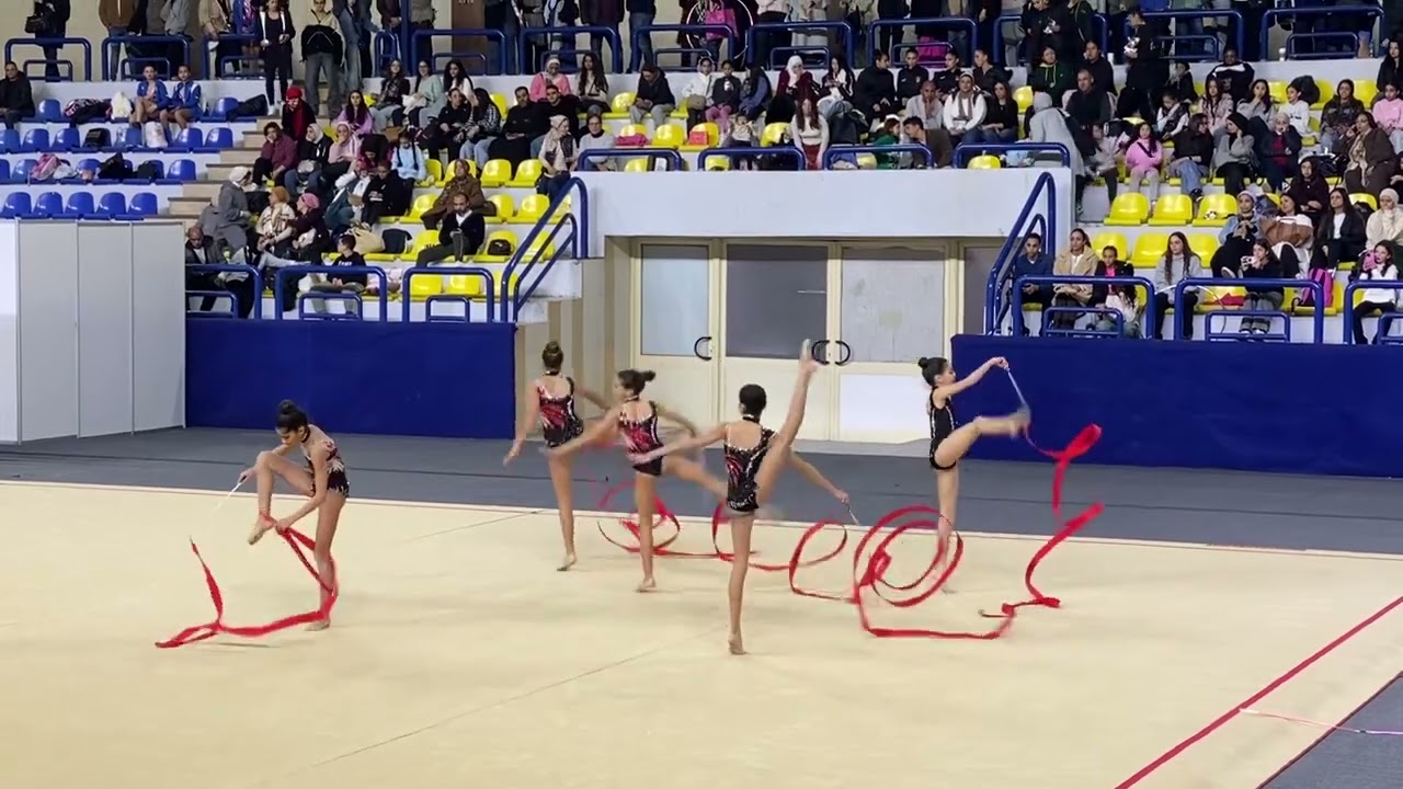 Layla Omar, Laila, Amina, Jameela and Rola. Ribbon Group Exercise. National Competition 2025