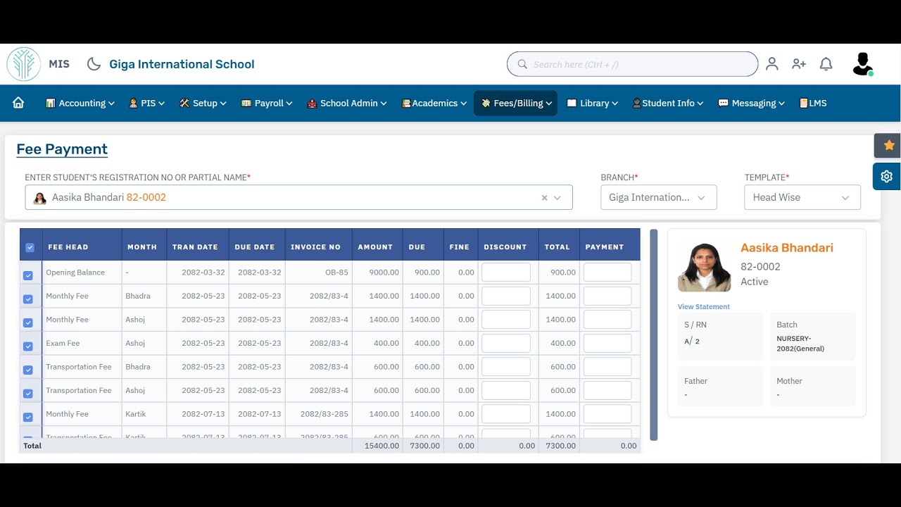 Fees / Billing Module