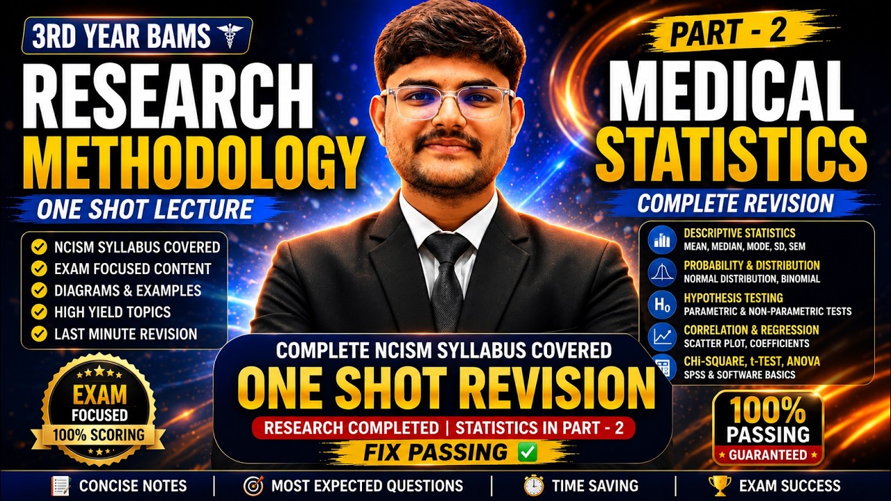 Medical Statistics One Shot Lecture | Part 2 | 3rd Year BAMS | Complete NCISM Syllabus