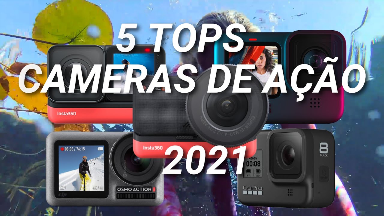 TOP 5 MELHORES CAMERAS DE AÇÃO 2021. INSTA360 ONE R GOPRO HERO 9 DJI OSMO ACTION