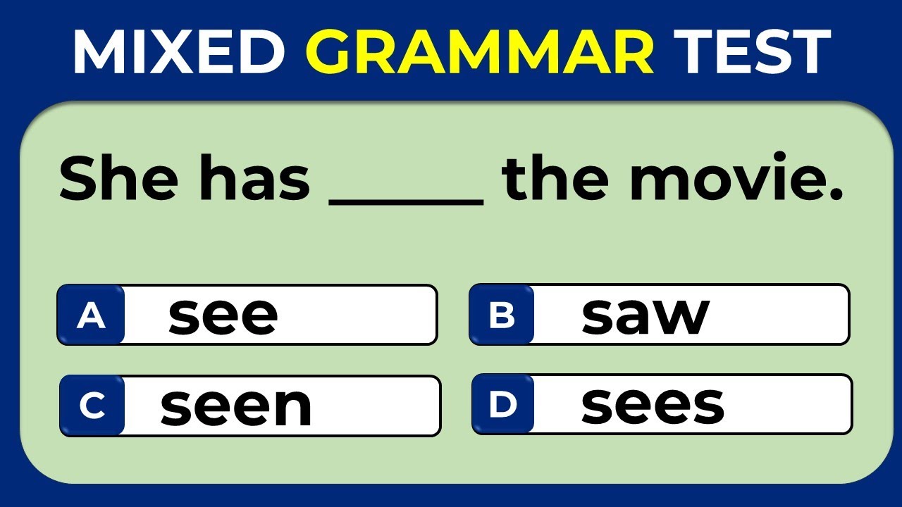 Mixed English Grammar: Can You Achieve A Perfect Score Of 30/30? #1