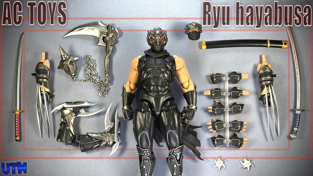 AC Toys Ninja Gaiden Ryu Hayabusa versão preto , Unboxing & Review !!!
