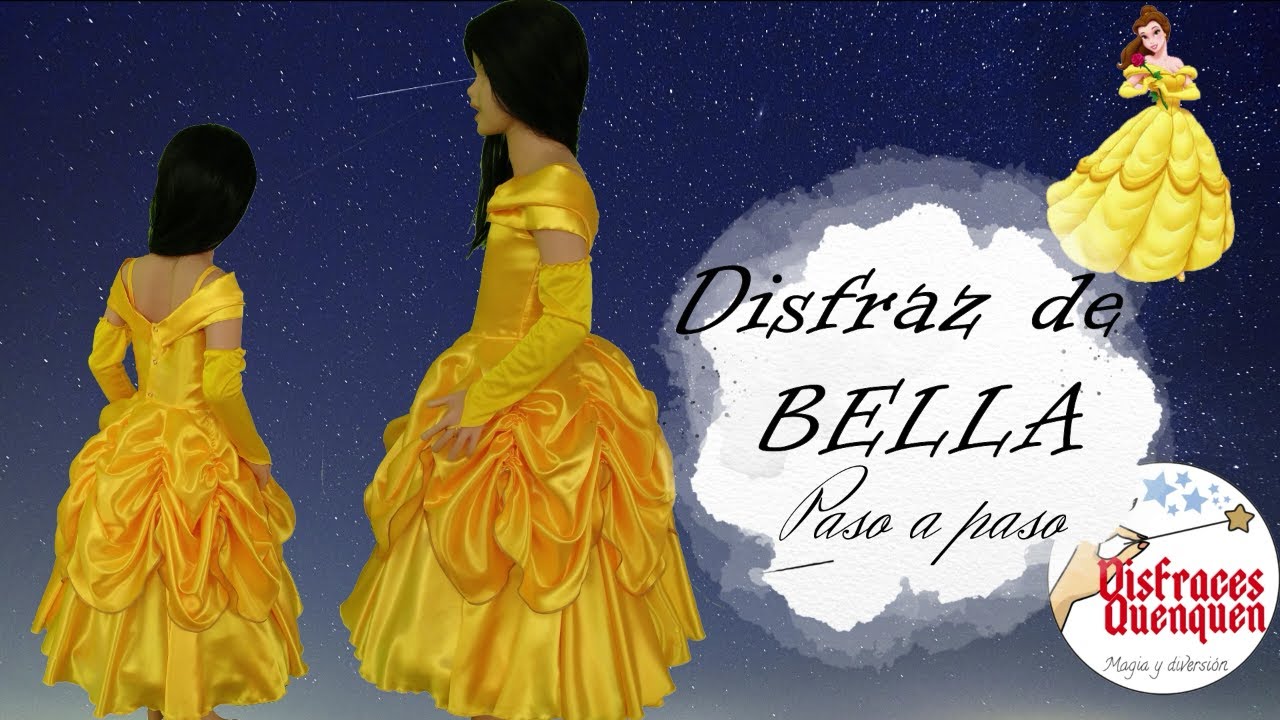 DIY. Disfraz de Princesa BELLA  👸 Como hacer disfraz de princesa para niña paso a paso SUPER FÁCIL!!