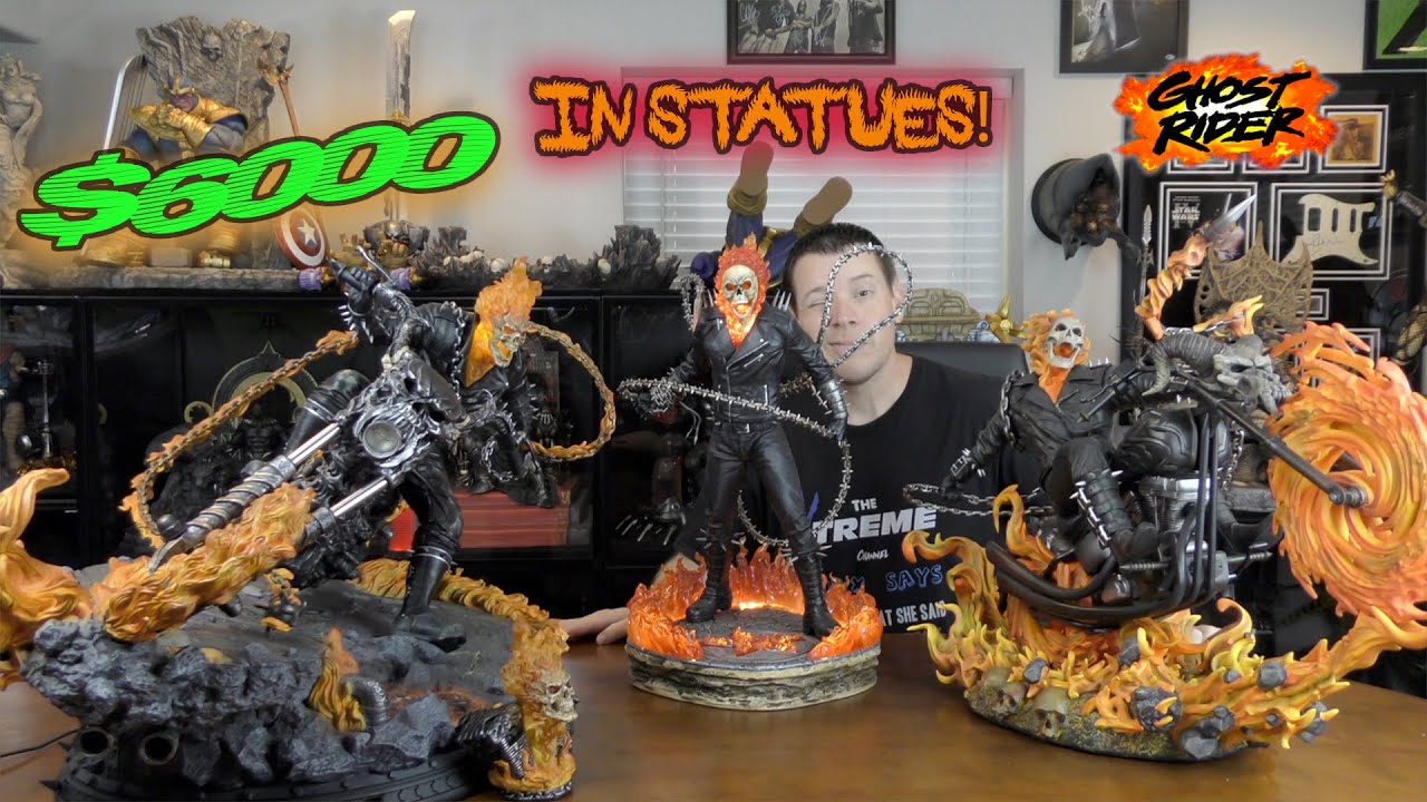 THREE $2000+ GHOST RIDER Statues!?  Which one is BEST?  Xtrumble STATUE COMPARISON!