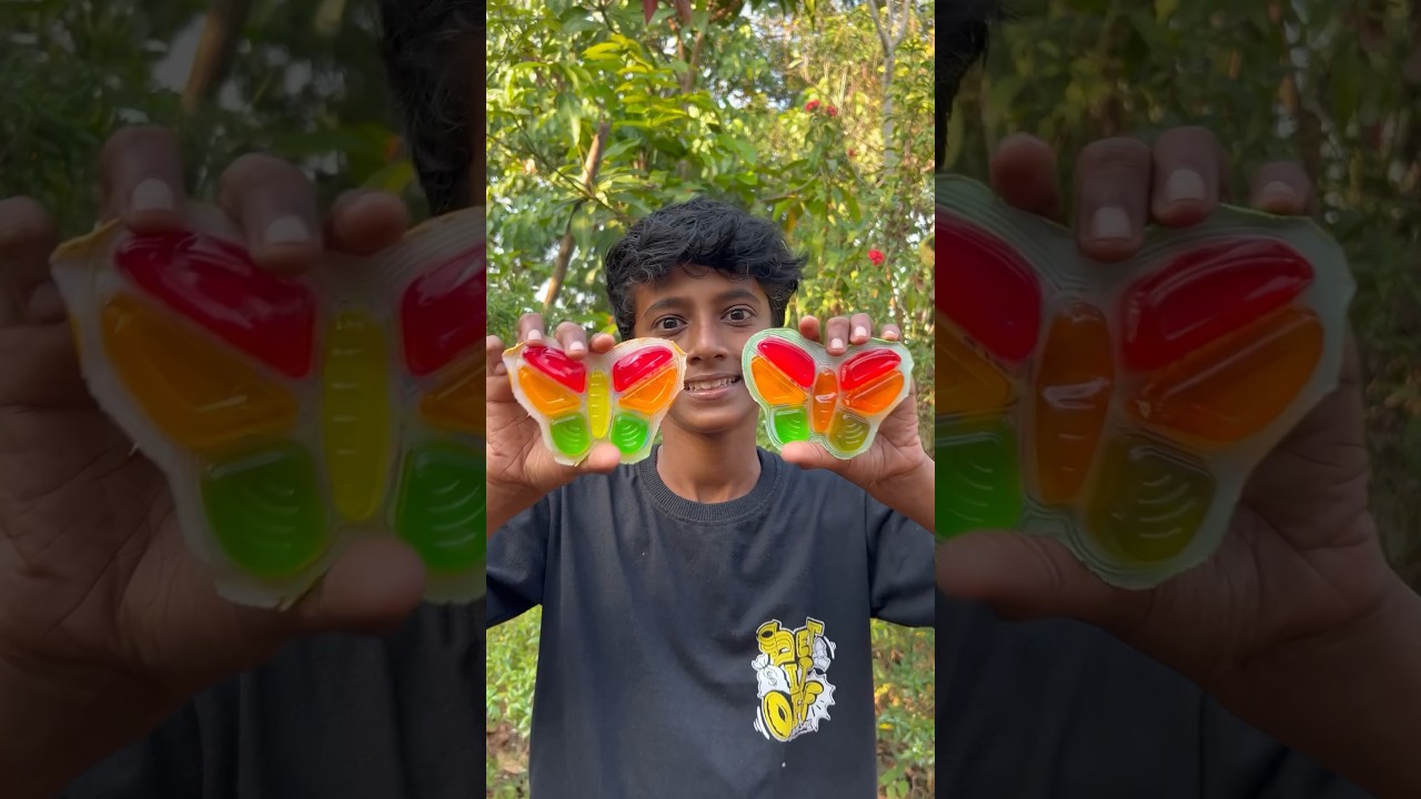 Colourfull butterfly jelly tasting 😋#shorts #shortvideo