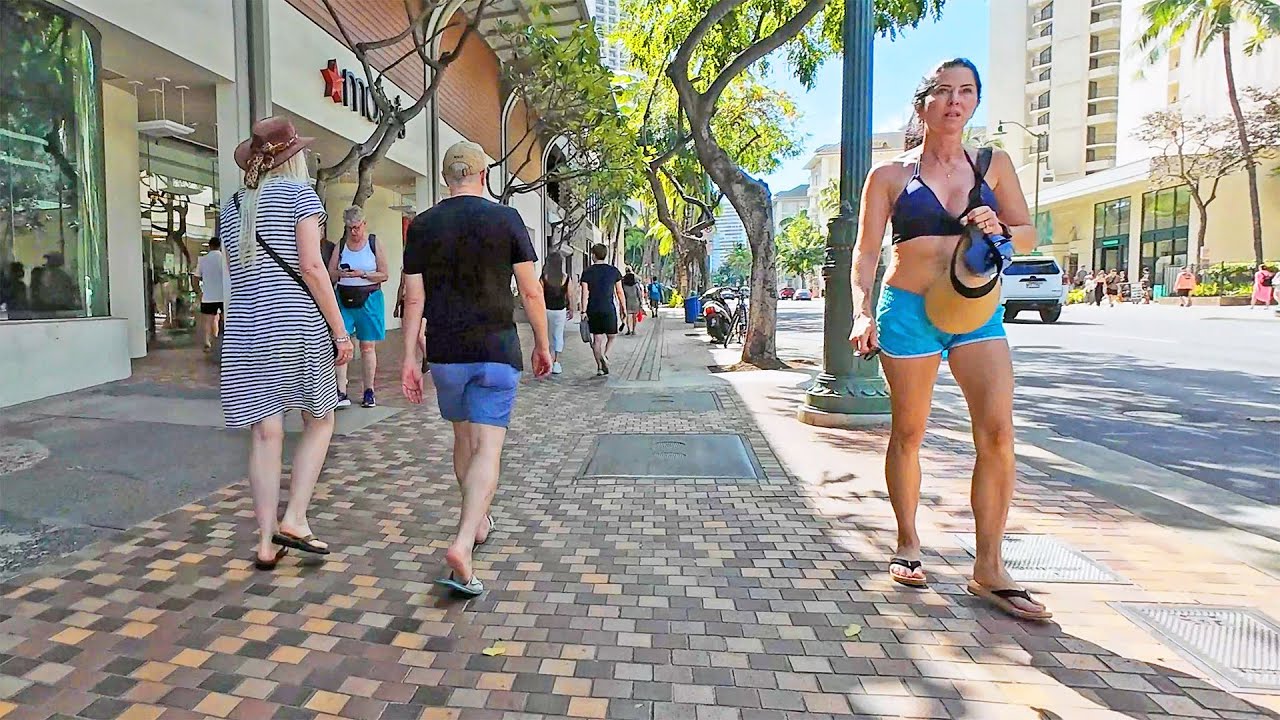 HAWAII PEOPLE 🌴 Walking Tour of the Waikiki Main Street Kalakaua Avenue 2025 #walkingtour #honolulu
