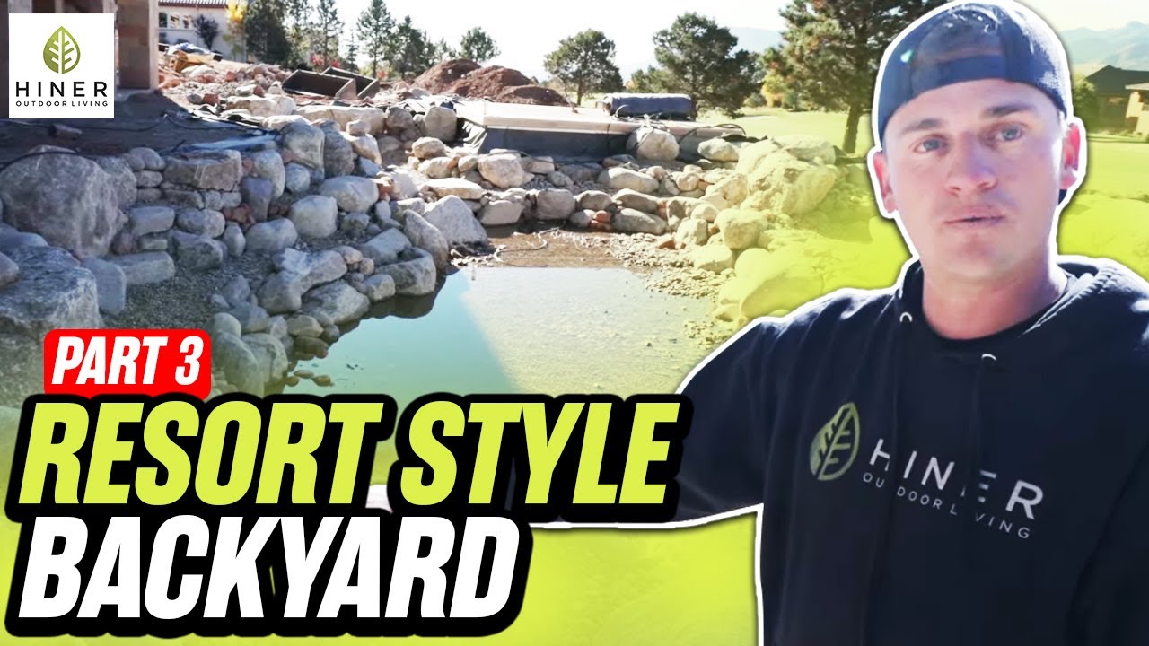 Building a Resort Style Backyard with Firepit, Patio and Pond (part 3 time lapse)