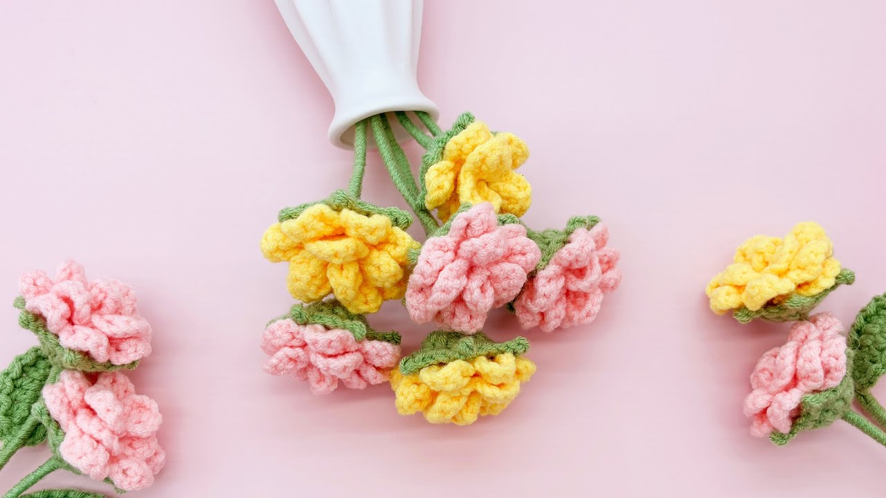 Вяжем крючком необычную маленькую розу | Урок вязания крючком | Американский семестр | Для продви...