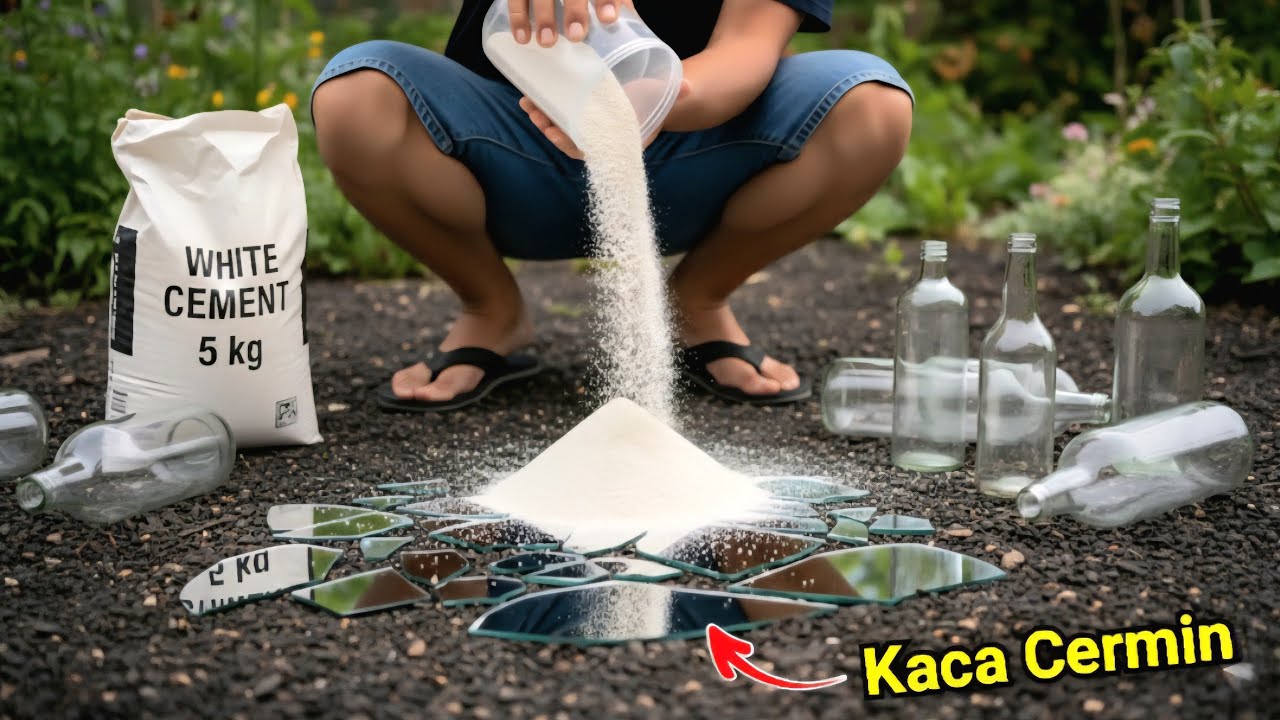 Jangan buang KACA PECAH‼️Campur dengan SEMEN dan hasilkan UANG