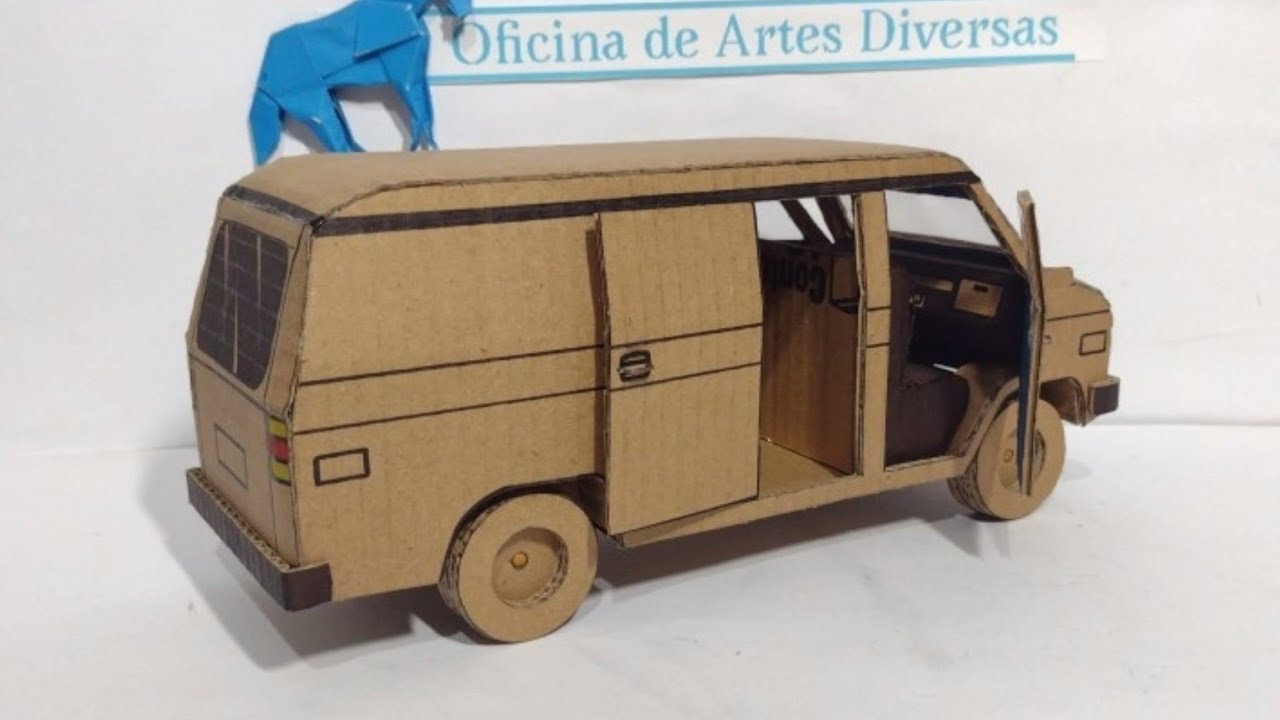 como fazer uma van Chevrolet de papelão