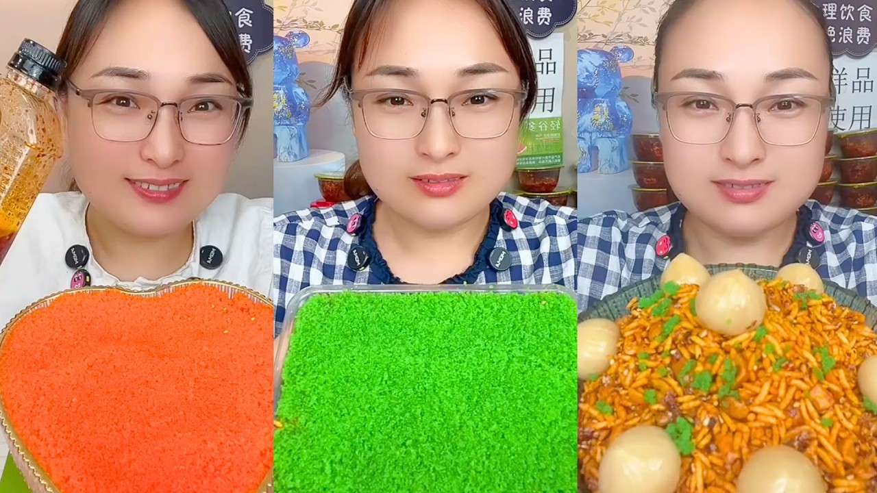 Colorful Roe Crumbs and Spicy Seafood Crunch Bowl Mukbang