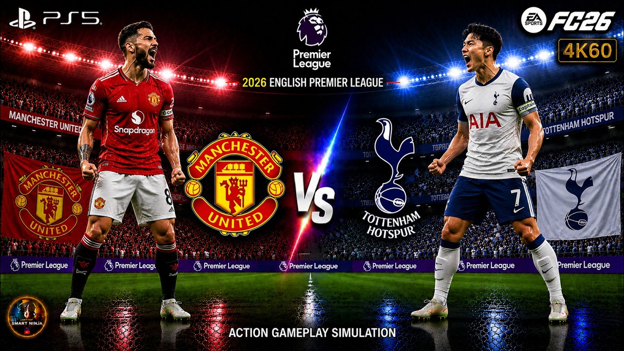 2026 ENGLISH PREMIER LEAGUE. MANCHESTER UNITED VS TOTTENHAM HOTSPUR. FC 25 SIMULATION & PREDICTION
