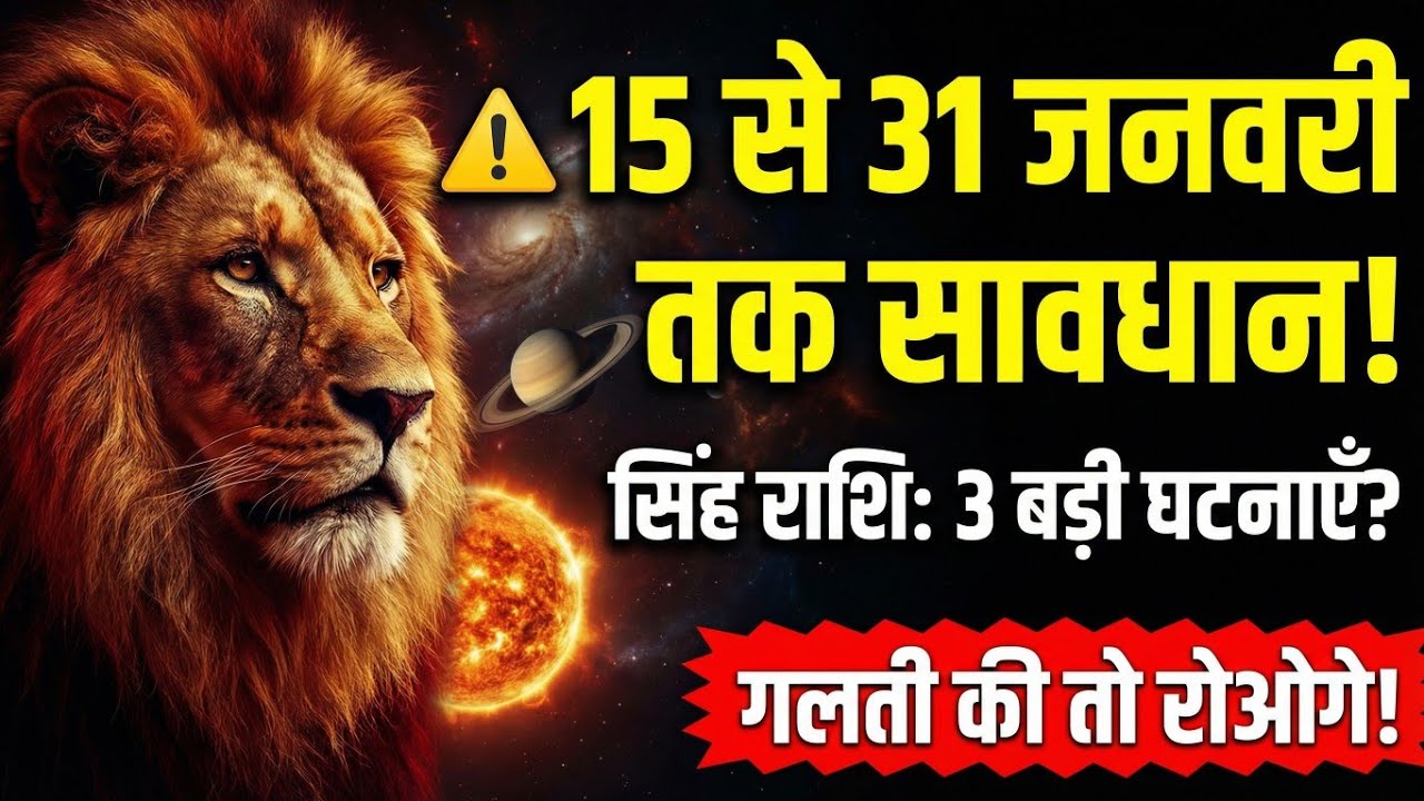 सिंह राशि: 15 से 31 जनवरी तक सावधान! ये 3 बड़ी घटनाएं होकर रहेंगी 😱 | Singh Rashi 2026