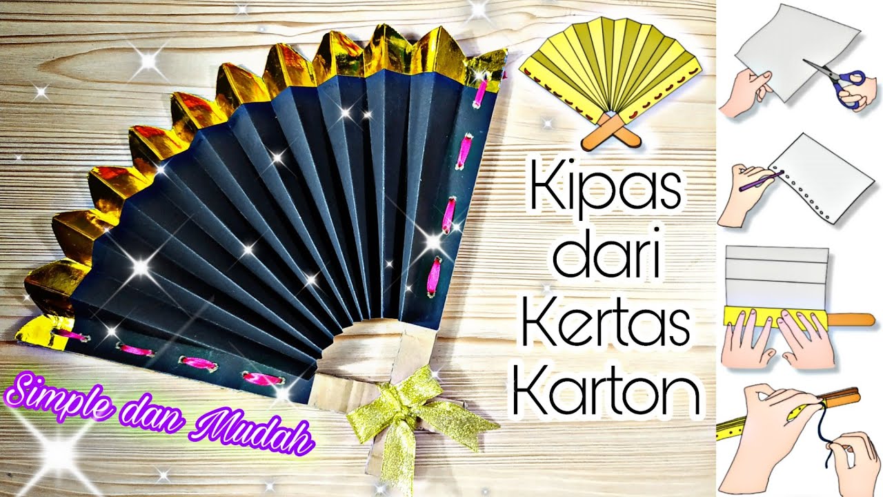 Cara Membuat Kipas dari Kertas Karton Tugas SBDP Kelas 3 SD Tema 6 || Kipas dari Kertas