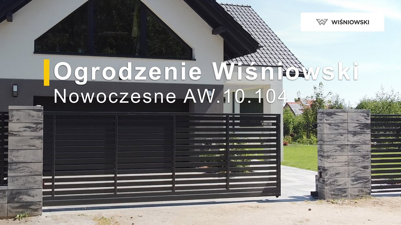 Ogrodzenie nowoczesne Wiśniowski MODERN AW.10.104, Bloczki Joniec Roma Horizon Onyx k. Gdańska